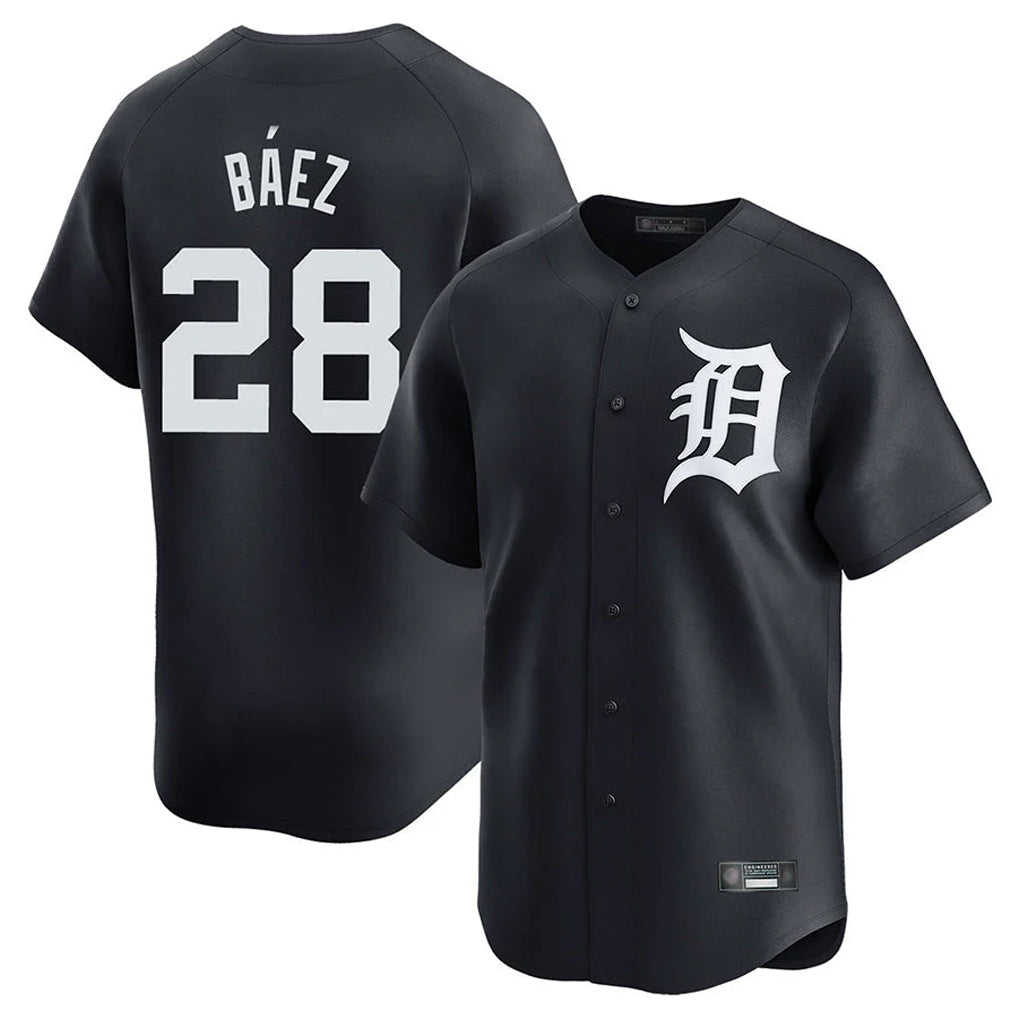 Fenge D.Tigers #28 Javier B¡§¡éez Player Navy Home Limited Game Stitched Jerseys
