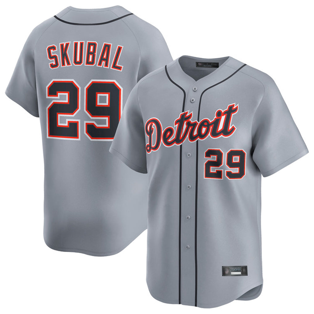 Fenge D.Tigers #29 Tarik Skubal Player Gray Home Limited Stitched Jerseys