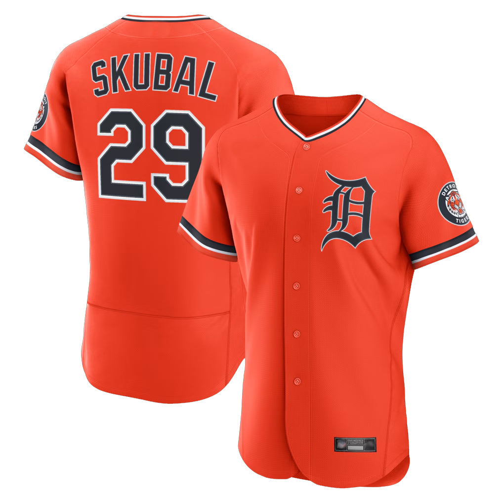 Fenge D.Tigers #29 Tarik Skubal Player Orange Limited Elite Home Stitched Jerseys