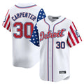 Fenge D.Tigers #30 Kerry Carpenter Player White Independence Day Vapor Premier Limited Stitched Jerseys
