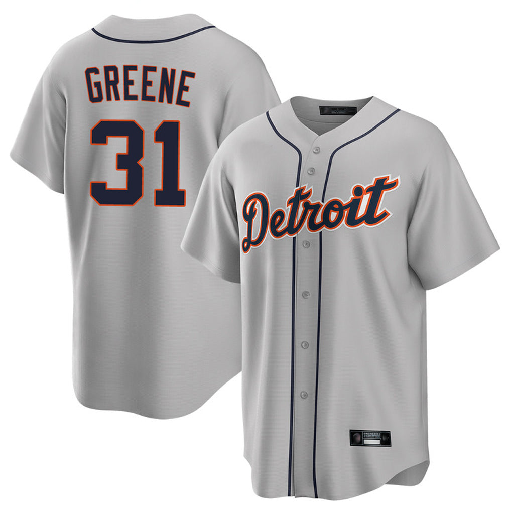 Fenge D.Tigers #31 Riley Greene Player Gray Home Game Stitched Jerseys