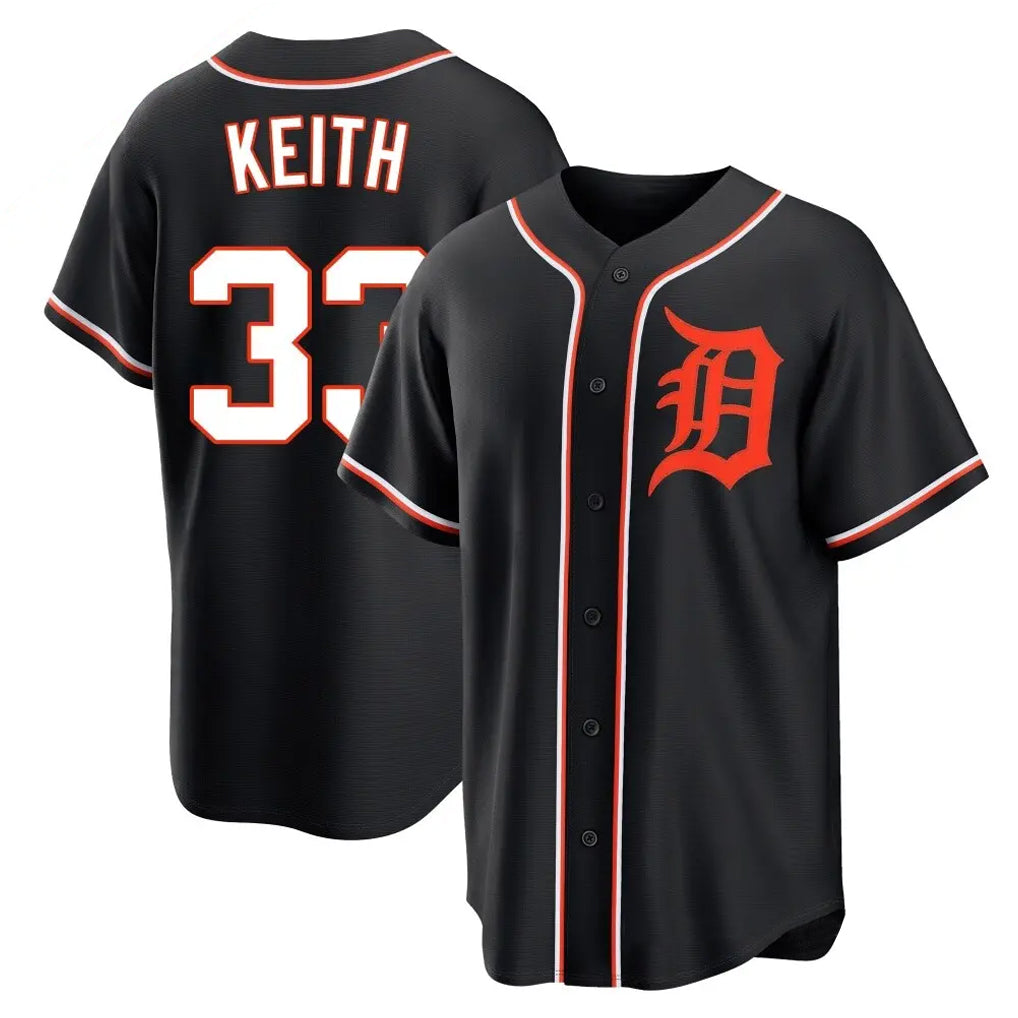 Fenge D.Tigers #33 Colt Keith Player Black Fashion Out Home Game Stitched Jerseys