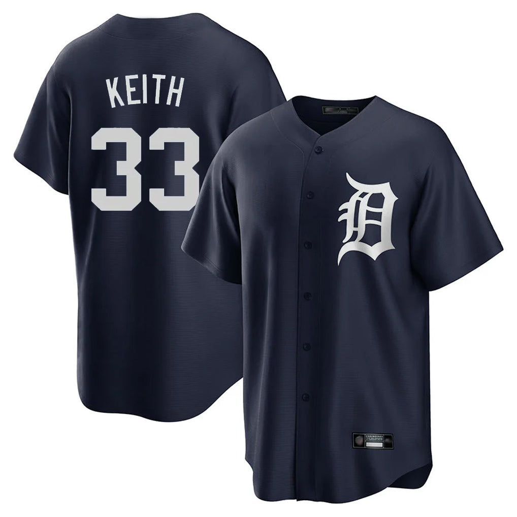 Fenge D.Tigers #33 Colt Keith Player Navy Game Home Stitched Jerseys
