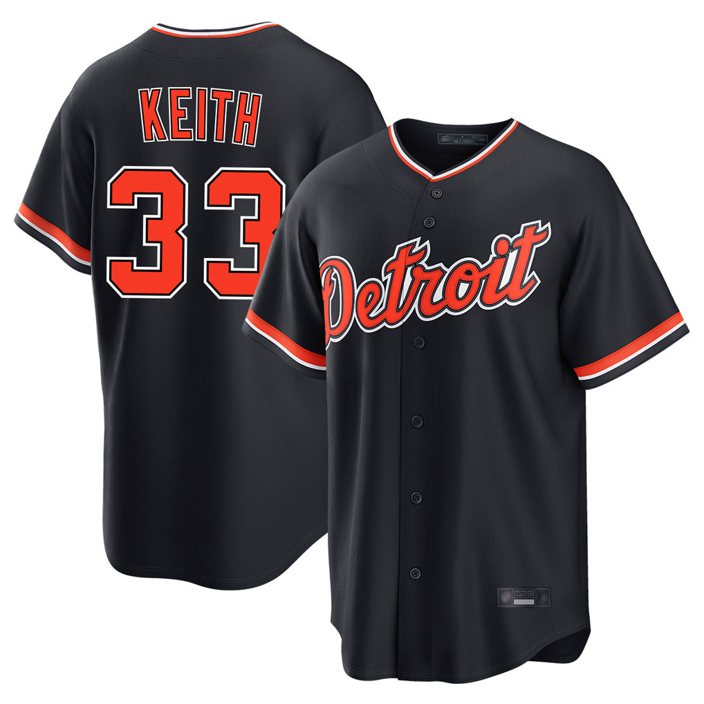 Fenge D.Tigers #33 Colt Keith Player Navy Home Game Stitched Jerseys