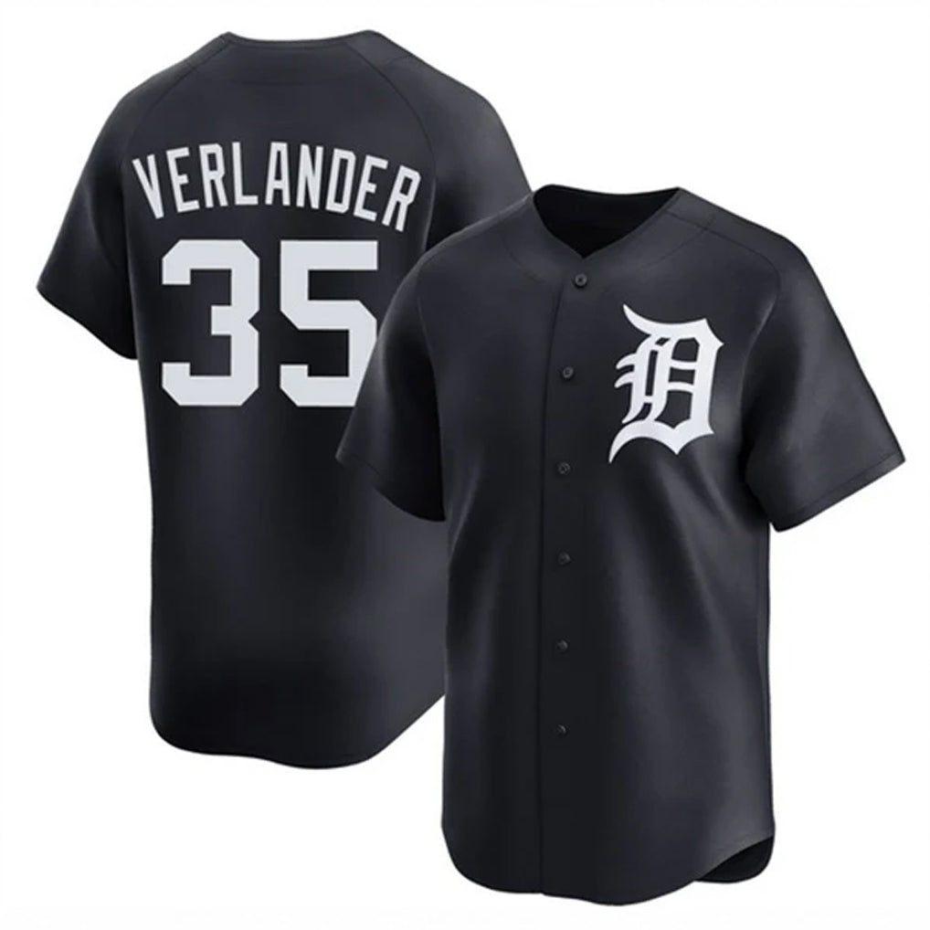 Fenge D.Tigers #35 Justin Verlander Player Navy Home Limited Game Stitched Jerseys