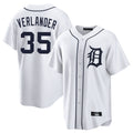 Fenge D.Tigers #35 Justin Verlander Player White Home Game Stitched Jerseys