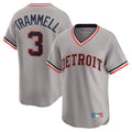 Fenge D.Tigers #3 Alan Trammell Player Gray Cooperstown T-shirt Home Game Stitched Jerseys
