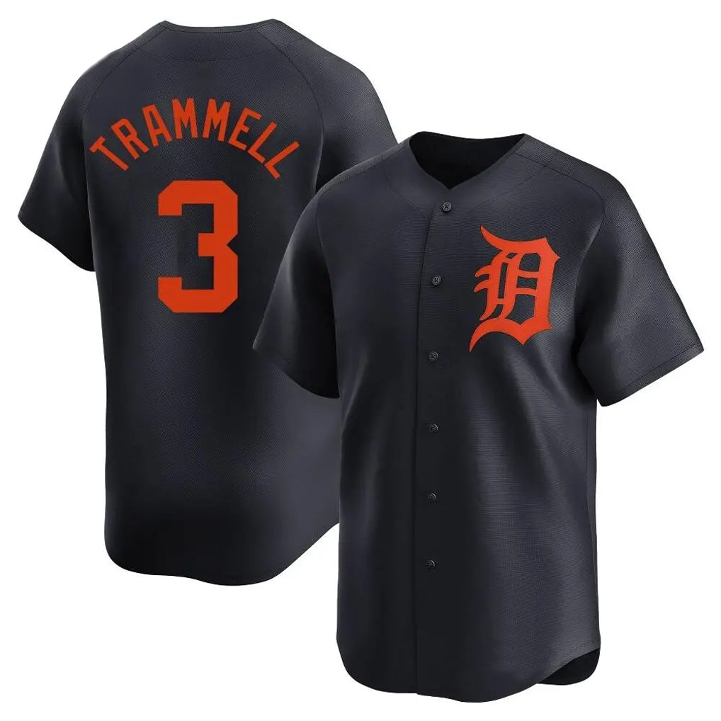 Fenge D.Tigers #3 Alan Trammell Player Navy Home Limited Stitched Jerseys