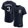 Fenge D.Tigers #3 Alan Trammell Player Navy Limited Elite Home Stitched Jerseys