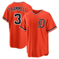 Fenge D.Tigers #3 Alan Trammell Player Orange Home Game Stitched Jerseys