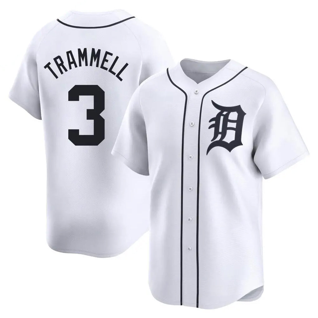 Fenge D.Tigers #3 Alan Trammell Player White Home Limited Stitched Jerseys