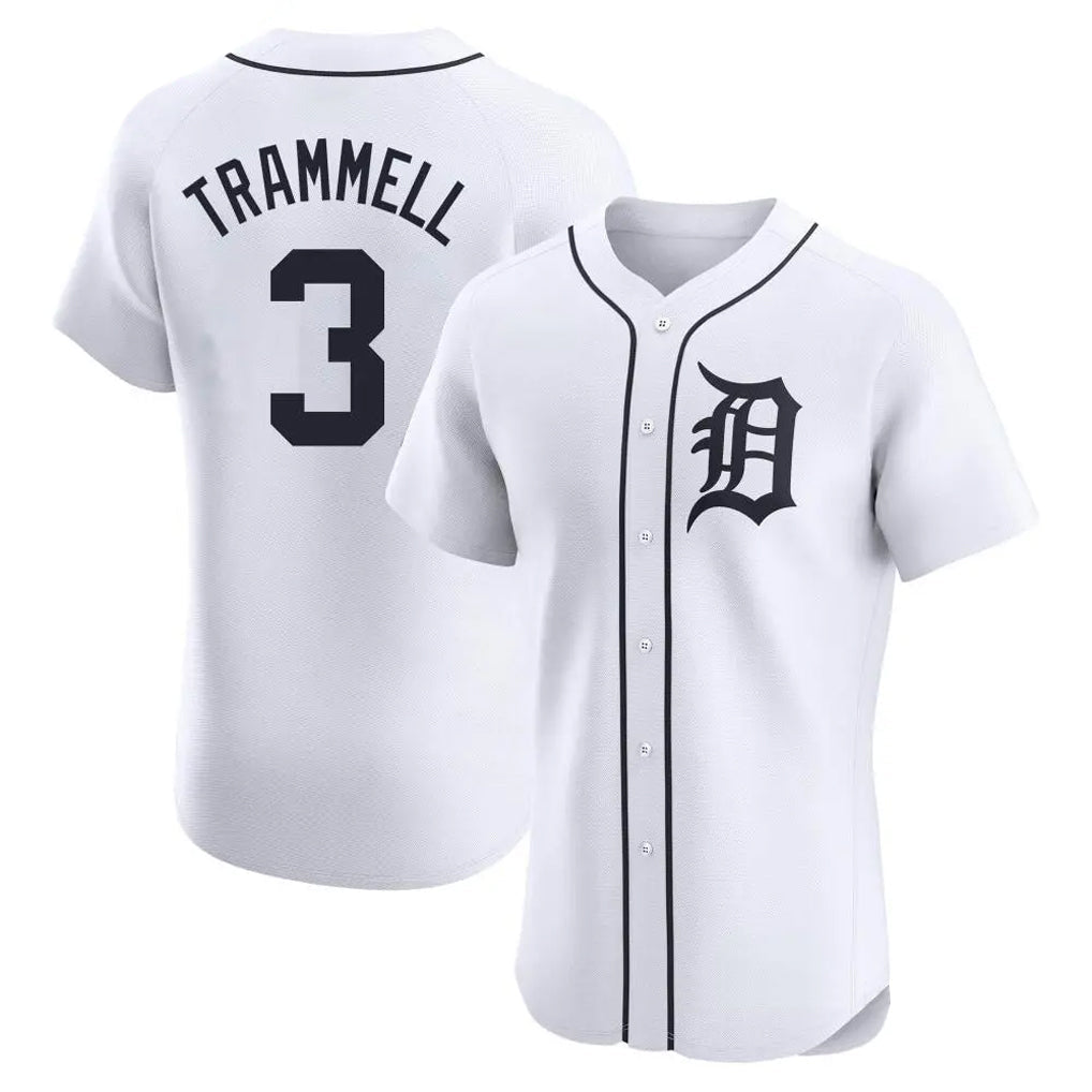 Fenge D.Tigers #3 Alan Trammell Player White Limited Elite Home Stitched Jerseys
