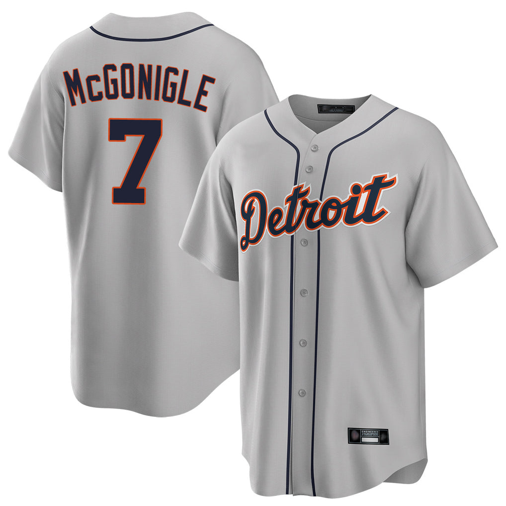 Fenge D.Tigers #7 Kevin McGonigle Player Gray Home Game Stitched Jerseys