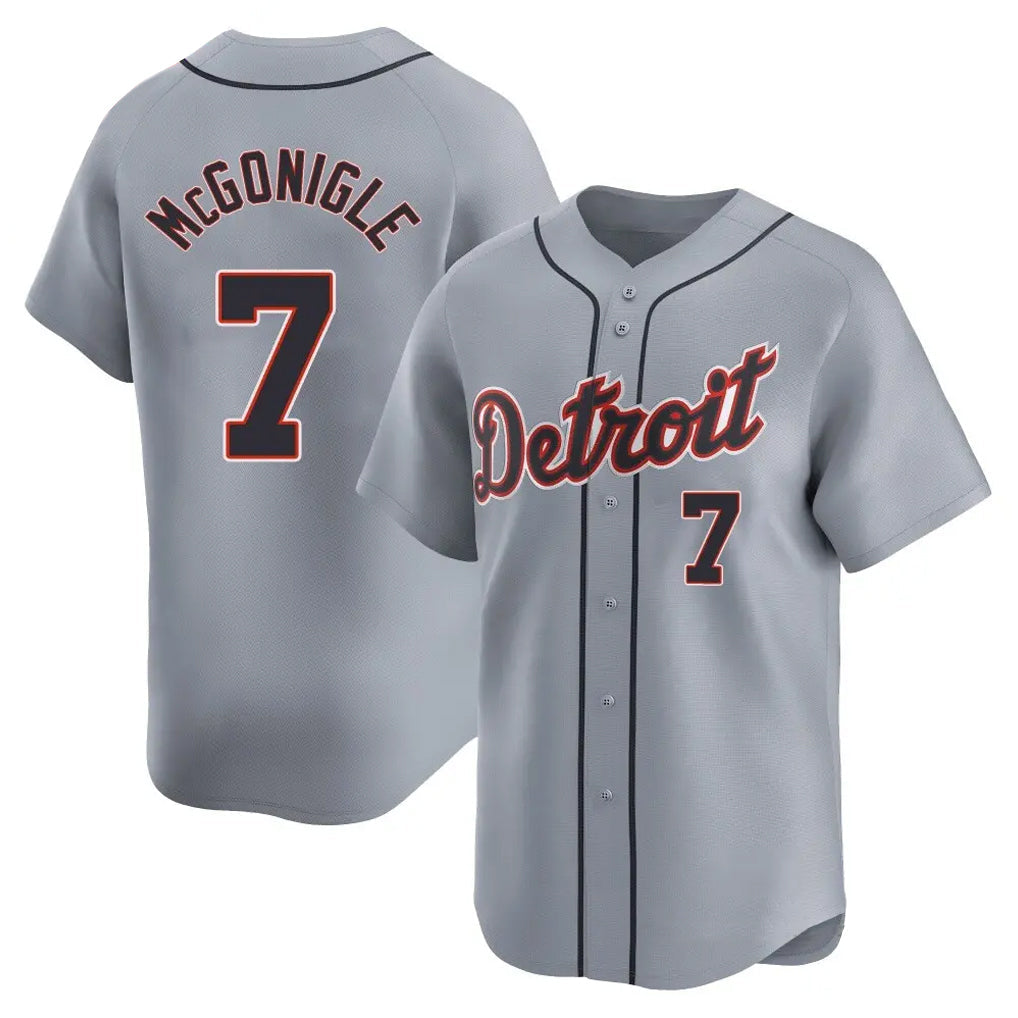Fenge D.Tigers #7 Kevin McGonigle Player Gray Home Limited Stitched Jerseys