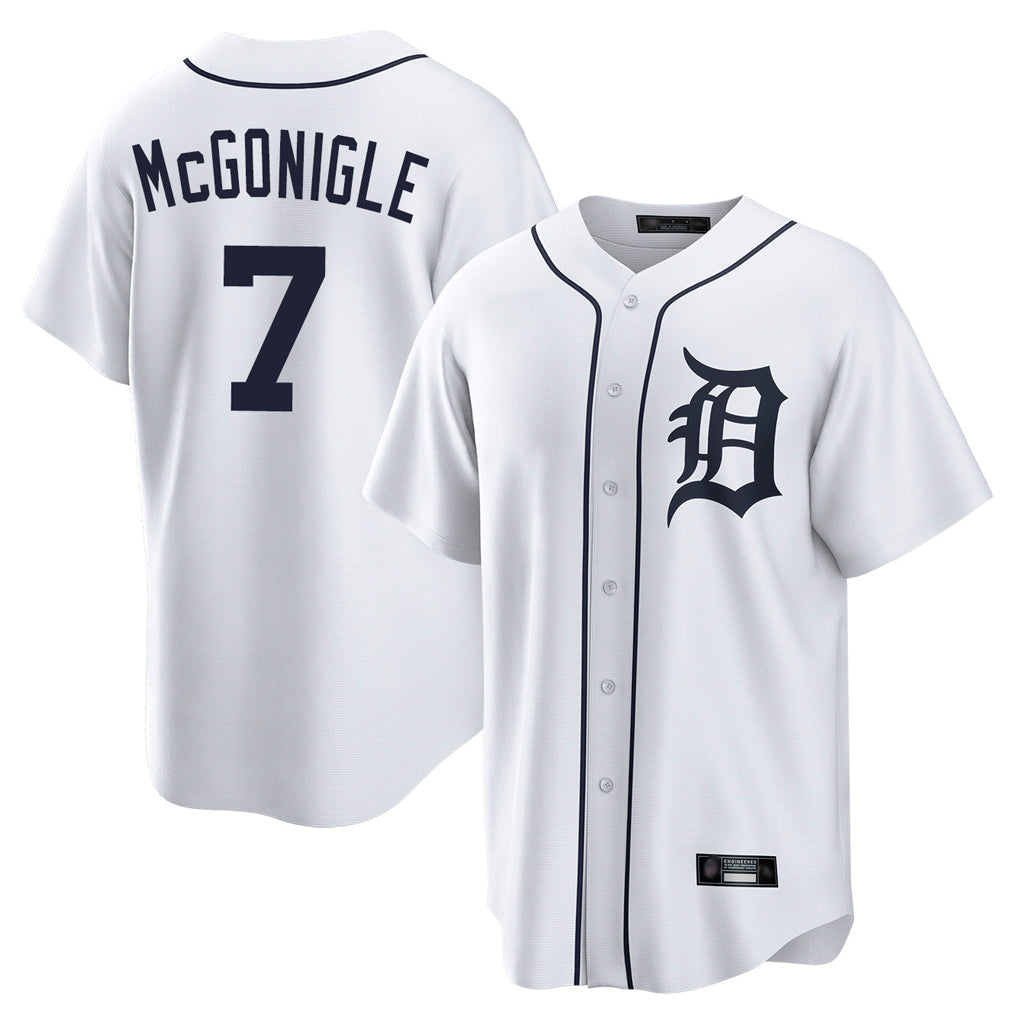 Fenge D.Tigers #7 Kevin McGonigle Player White Home Game Stitched Jerseys