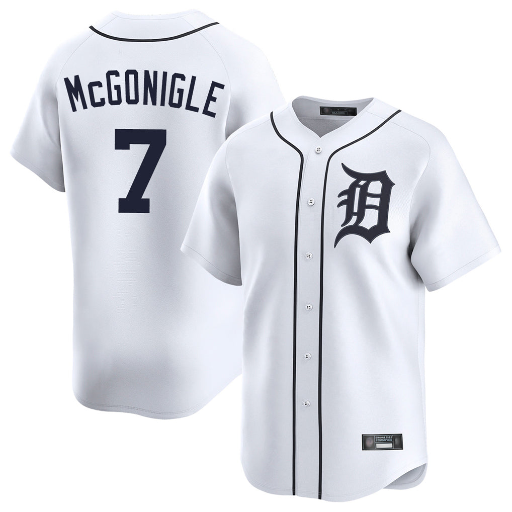 Fenge D.Tigers #7 Kevin McGonigle Player White Home Limited Stitched Jerseys