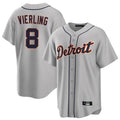 Fenge D.Tigers #8 Matt Vierling Player Gray Home Game Stitched Jerseys