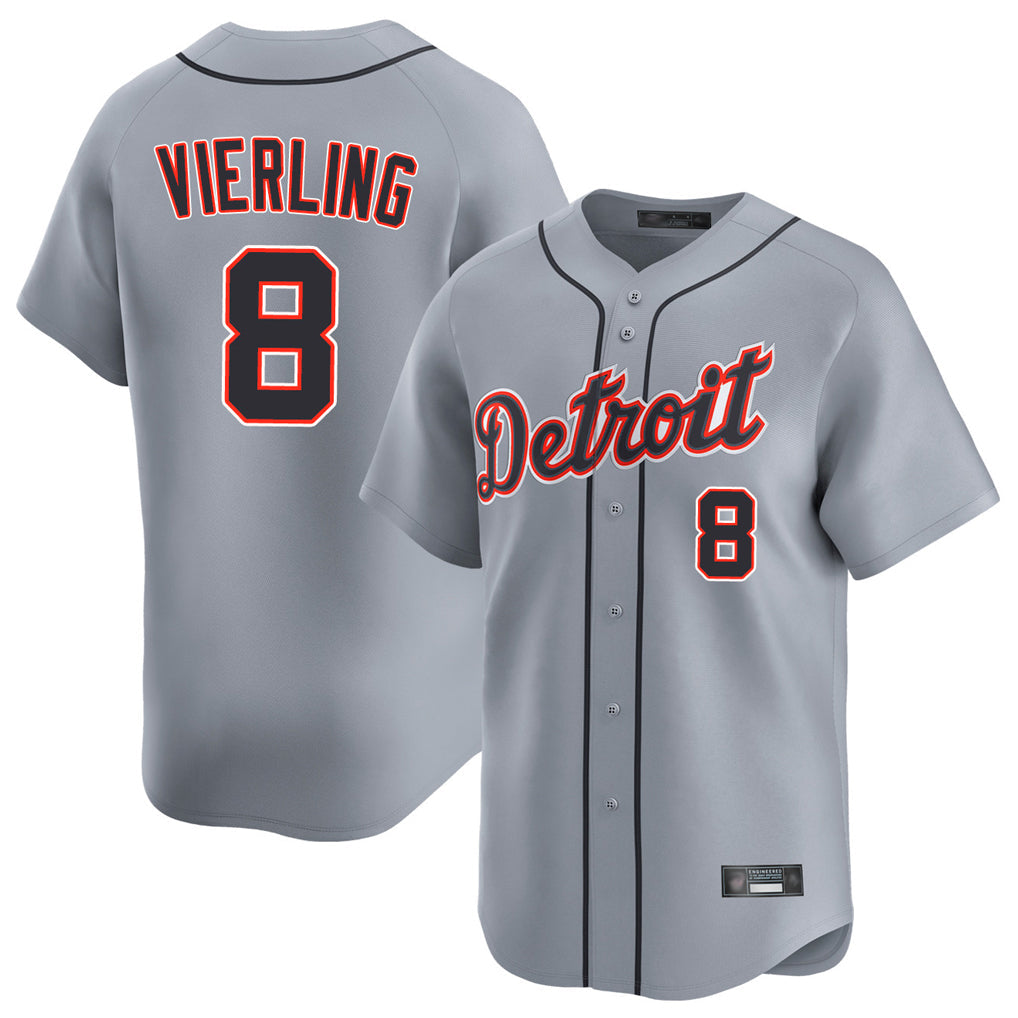 Fenge D.Tigers #8 Matt Vierling Player Gray Home Limited Stitched Jerseys