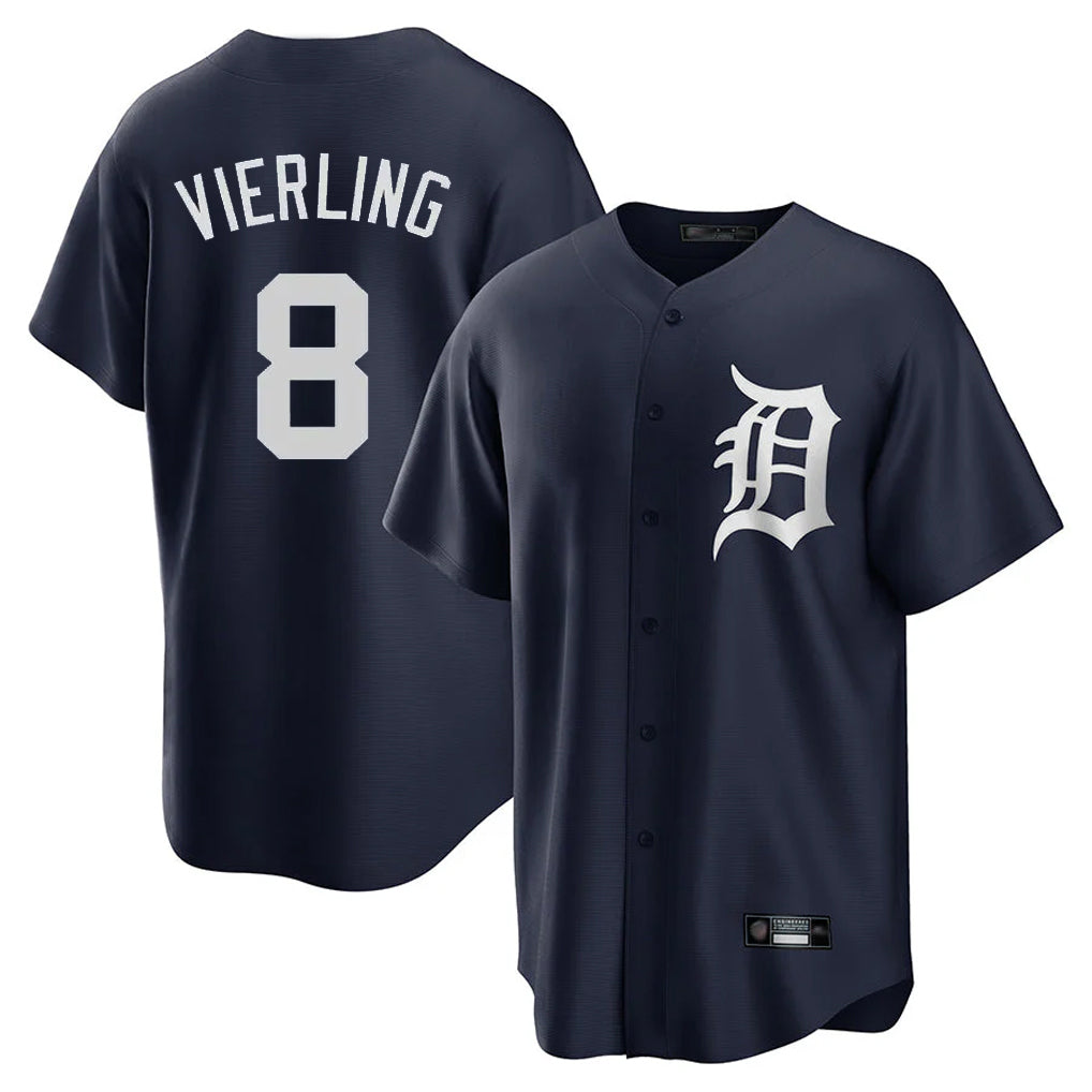 Fenge D.Tigers #8 Matt Vierling Player Navy Game Home Stitched Jerseys
