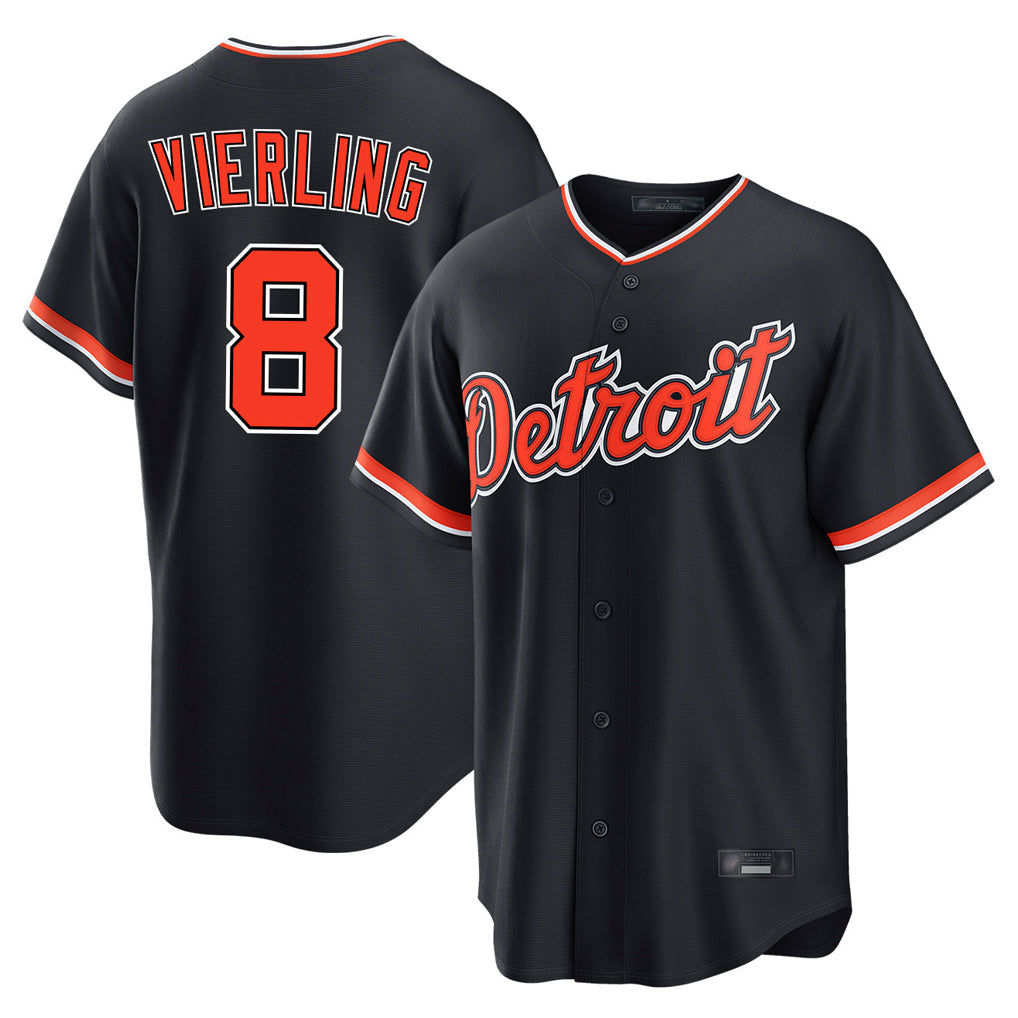 Fenge D.Tigers #8 Matt Vierling Player Navy Home Game Stitched Jerseys