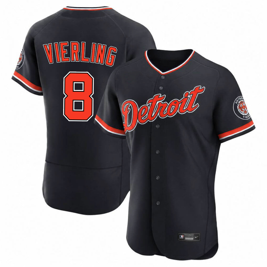 Fenge D.Tigers #8 Matt Vierling Player Navy Limited Elite Home Game Stitched Jerseys
