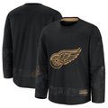 Fenge D.Red wings Black 2024 Military Appreciation Practice Jersey