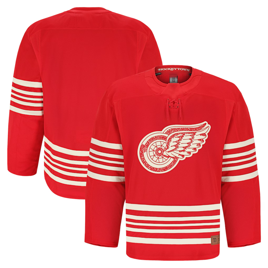 Fenge D.Red wings Red Centennial Authentic Pro Jersey
