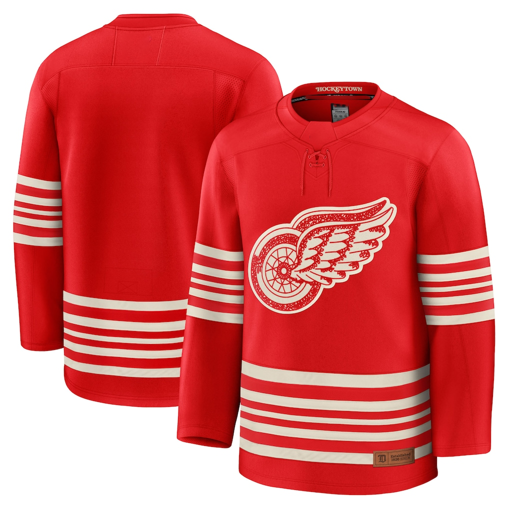 Fenge D.Red wings Red Centennial Premium Jerseys