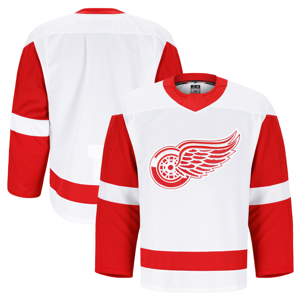 Fenge D.Red wings White Away Authentic Pro Jerseys