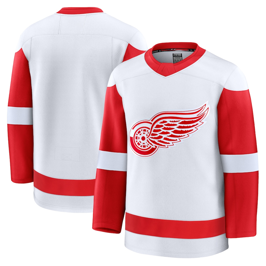 Fenge D.Red wings White Away Premium Jerseys