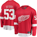 Fenge D.Red wings #53 Moritz Seider Red Home Breakaway Player Jerseys