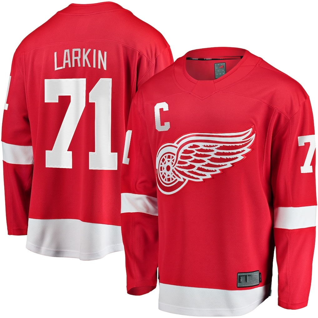 Fenge D.Red wings #71 Dylan Larkin Red 2023-24 Captain Breakaway Player Jerseys