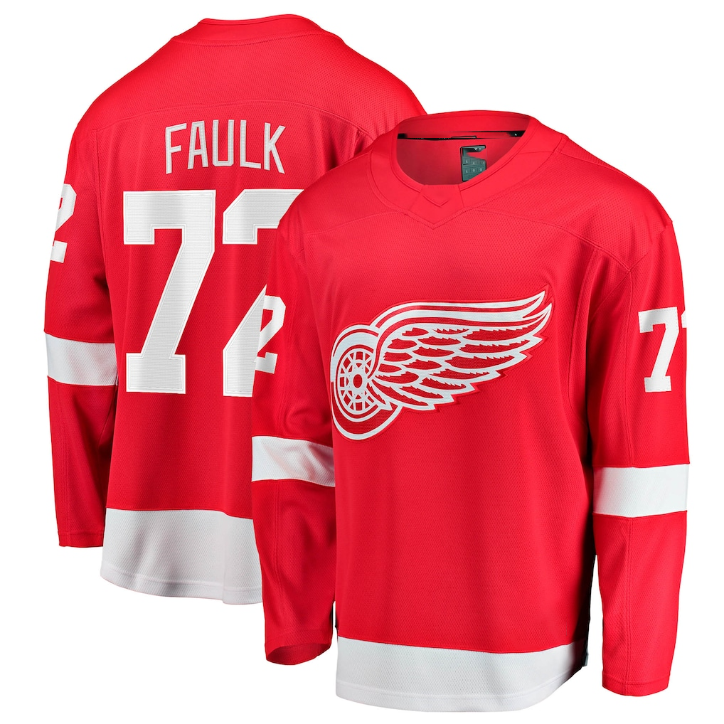 Fenge D.Red wings #72 Justin Faulk Red Home Breakaway Jerseys