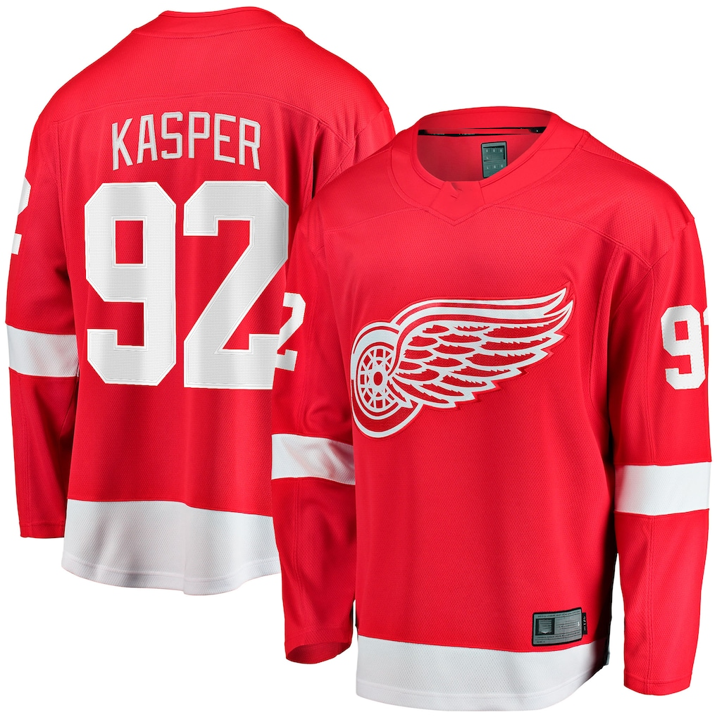 Fenge D.Red wings #92 Marco Kasper Red Home Breakaway Jerseys