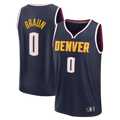 Fenge D.Nuggets #0 Christian Braun Navy Fast Break Replica Jerseys - Icon Edition