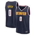 Fenge D.Nuggets #0 Christian Braun Navy Fast Break Replica Player Jerseys - Icon Edition