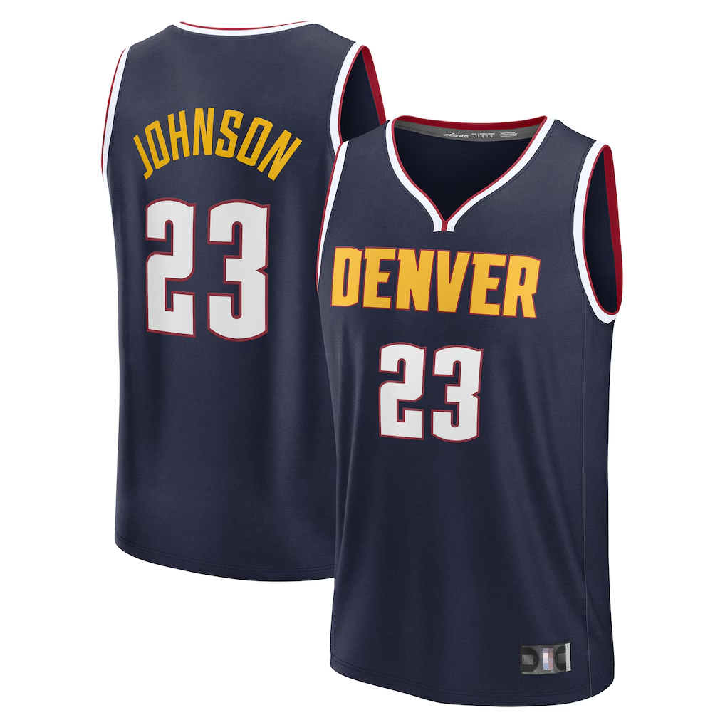 Fenge D.Nuggets #23 Cameron Johnson Navy Fast Break Replica Jerseys - Icon Edition