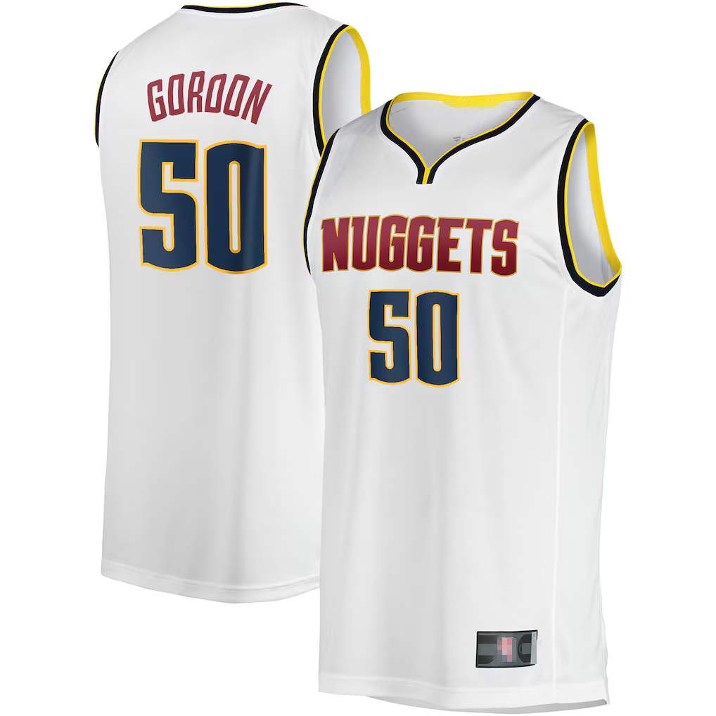 Fenge D.Nuggets #50 Aaron Gordon White Fast Break Player Jerseys - Association Edition