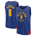 Fenge D.Nuggets #8 Peyton Watson Blue Fast Break Replica Player Jerseys - Statement Edition