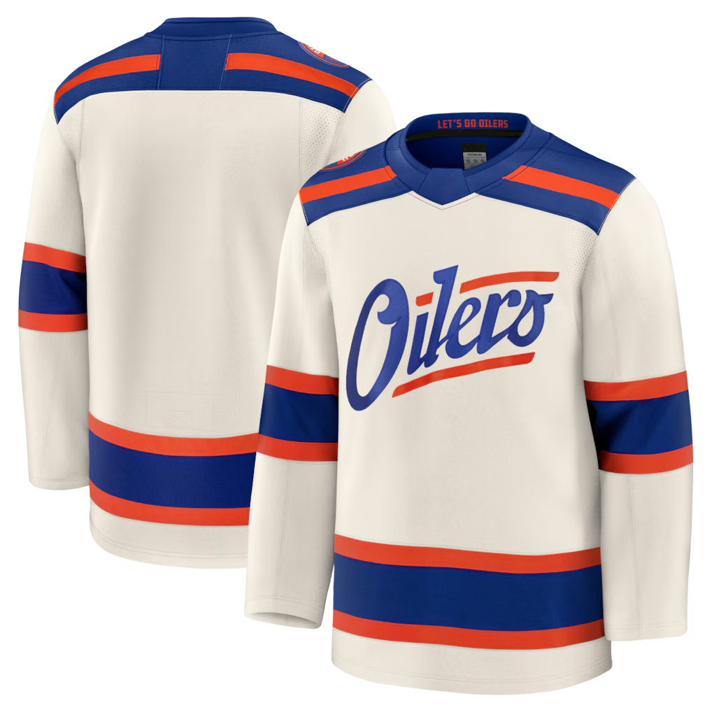 Fenge E.Oilers Light Beige Alternate Premium Jerseys