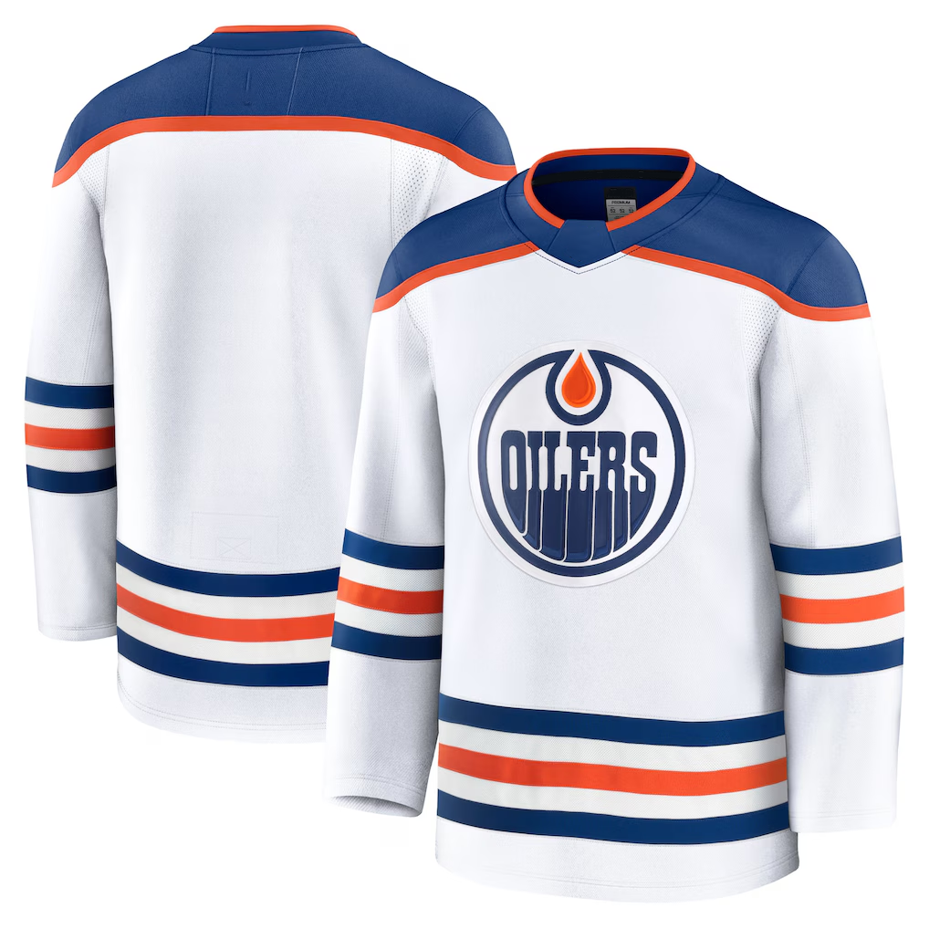 Fenge E.Oilers White Away Premium Jerseys