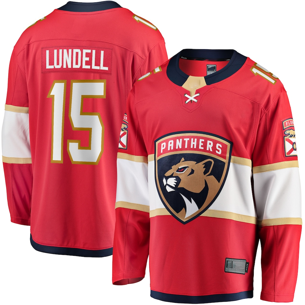 Fenge F.Panthers F.Panthers #15 Anton Lundell Red Home Breakaway Player Jerseys