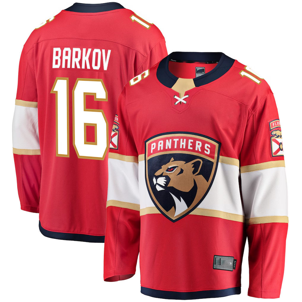 Fenge F.Panthers #16 Aleksander Barkov Red Breakaway Jerseys