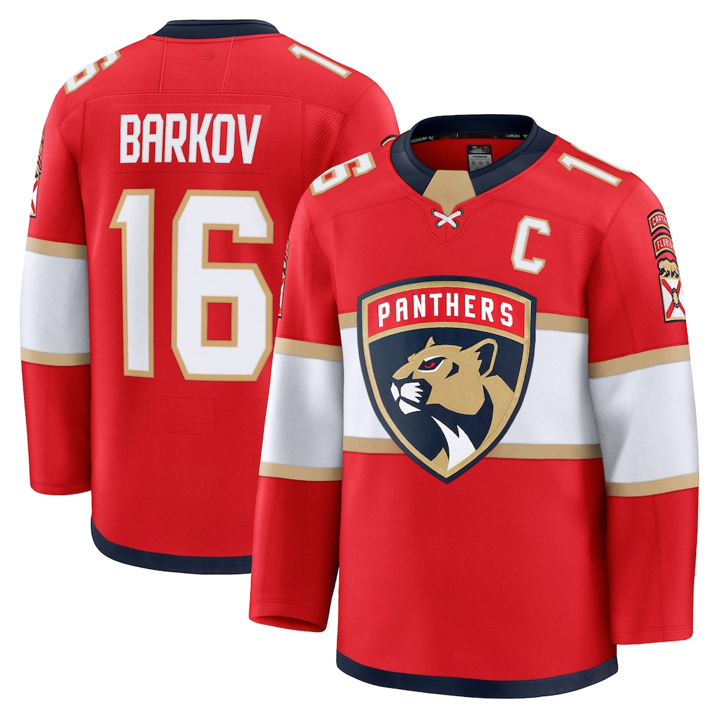 Fenge F.Panthers #16 Aleksander Barkov Red Home Premium Jerseys