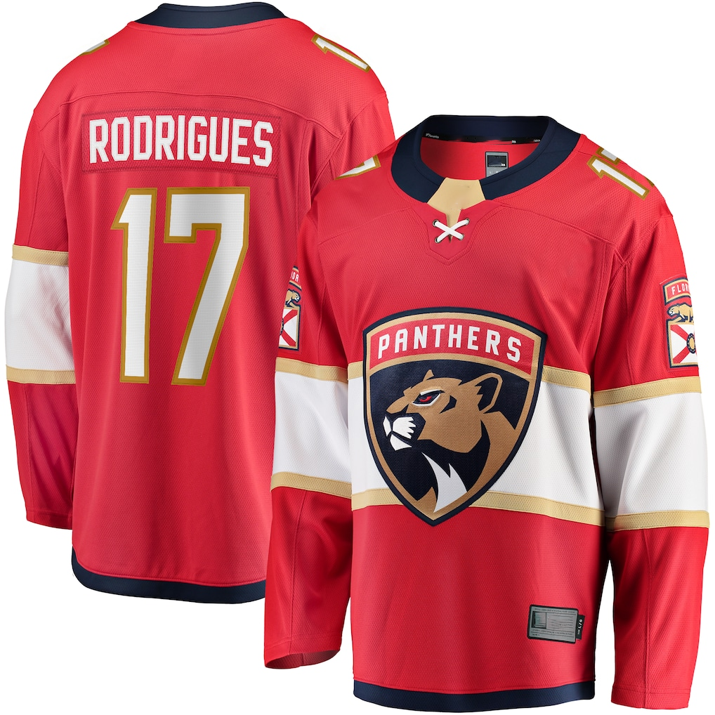 Fenge F.Panthers #17 Evan Rodrigues Red Home Breakaway Jerseys