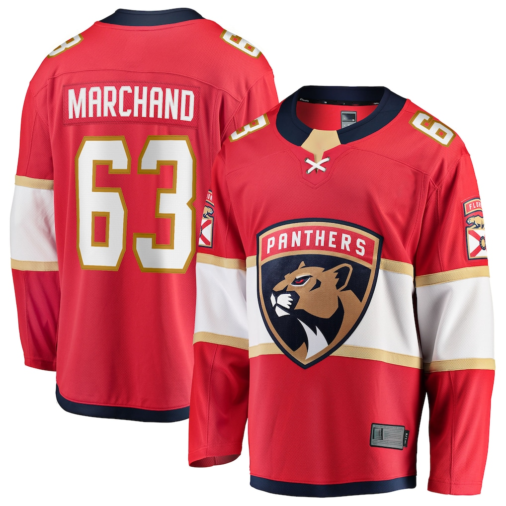 Fenge F.Panthers #63 Brad Marchand Red Home Breakaway Jerseys