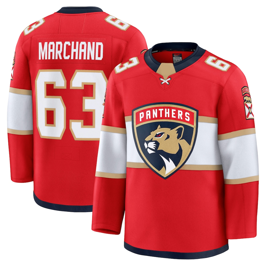Fenge F.Panthers #63 Brad Marchand Red Home Premium Jerseys