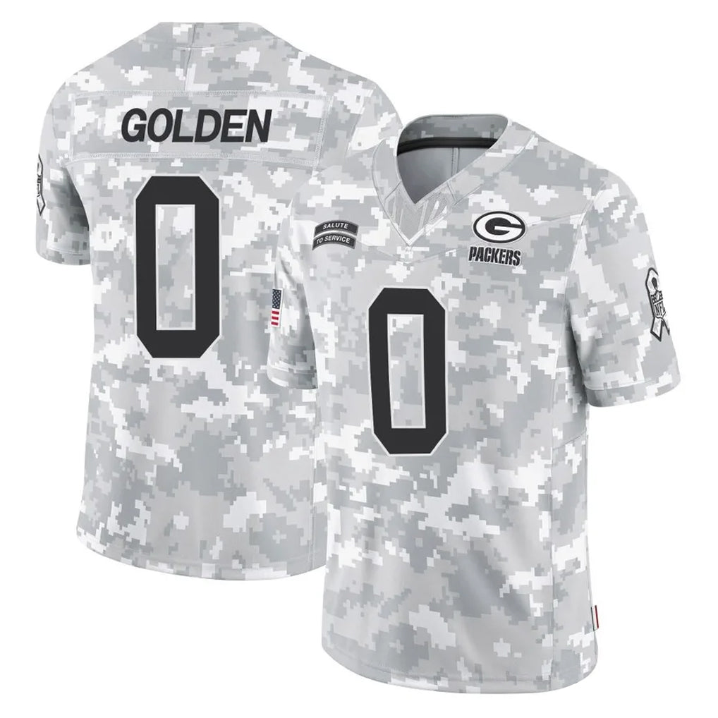 Fenge GB.Packers #0 Matthew Golden Player Arctic Camo Salute To Service Limited Stitched Jerseys
