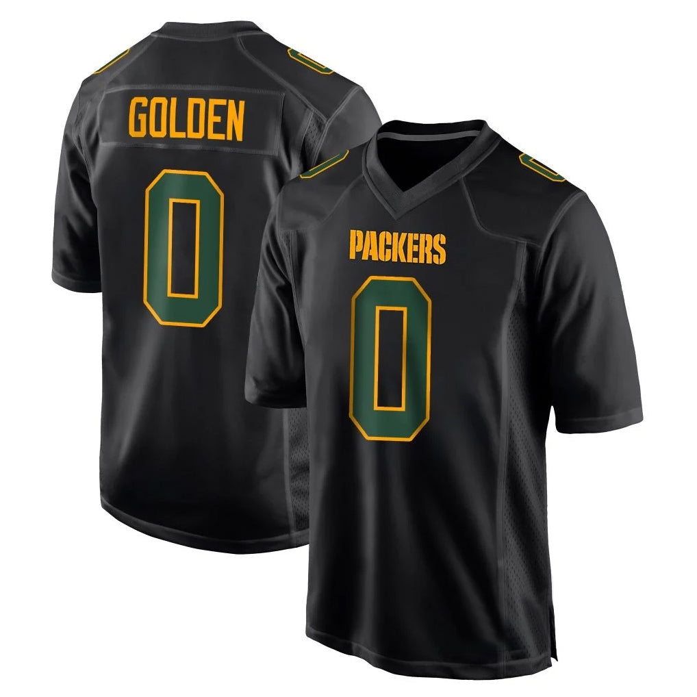 Fenge GB.Packers #0 Matthew Golden Player Black Fashion Home Game Stitched Jerseys