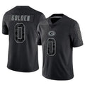 Fenge GB.Packers #0 Matthew Golden Player Black Reflective Limited Home Game Stitched Jerseys